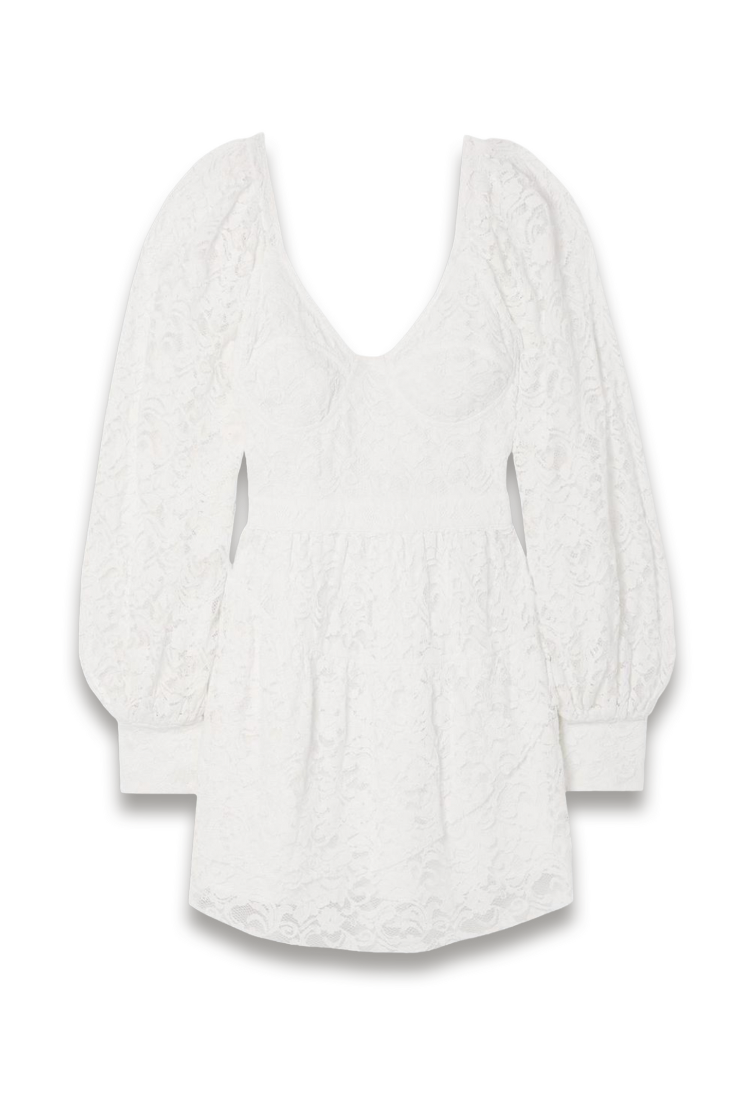 Tiered cotton-blend lace mini dress