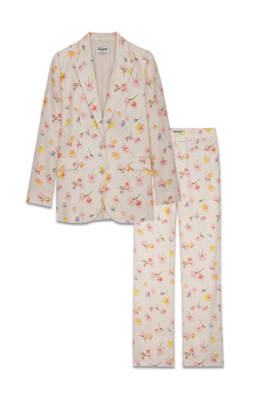 Linen Floral Suit Set