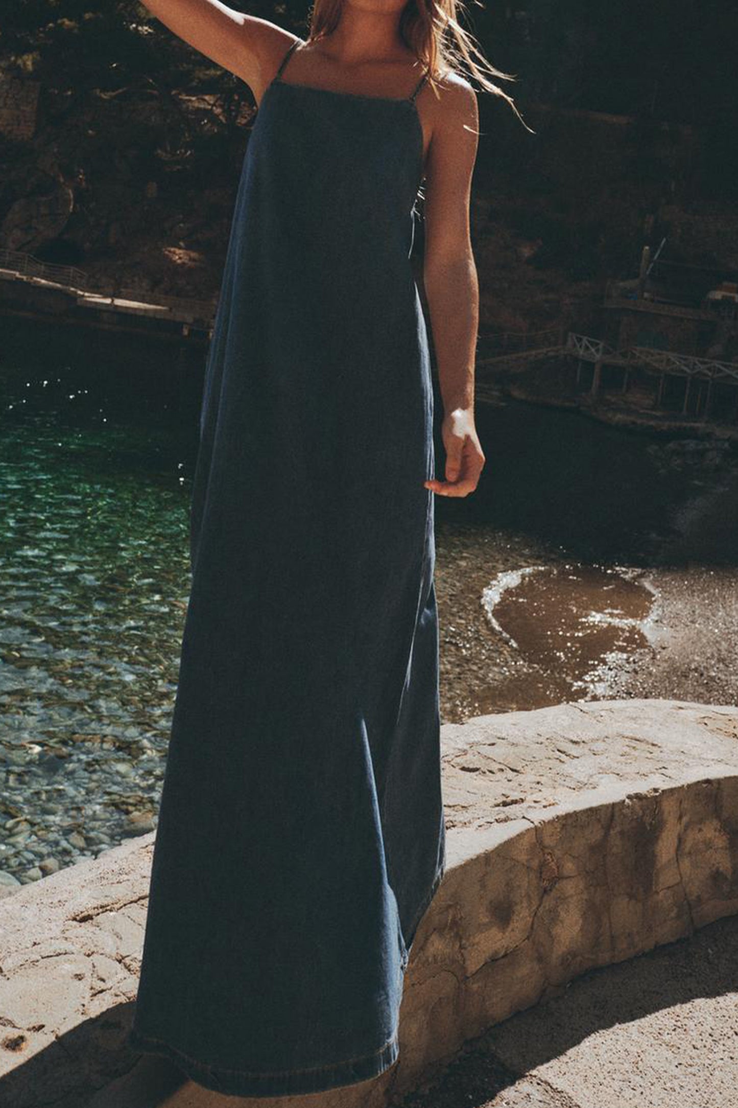 Denim TRF Midi Dress