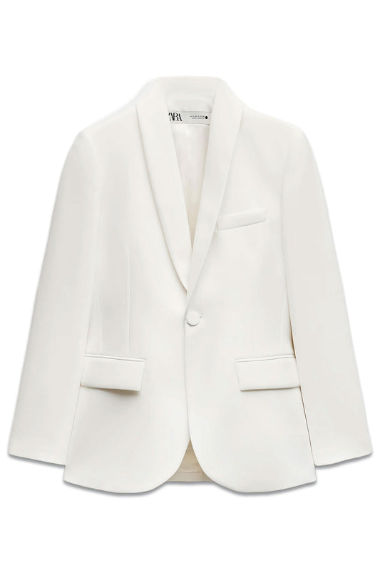 Blazer With Tuxedo-Style Collar