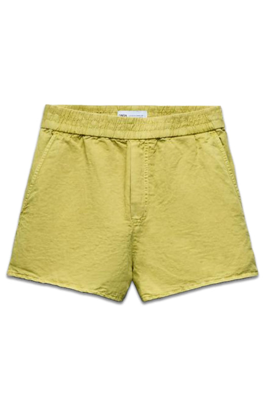 Faded-Effect Linen Blend Shorts