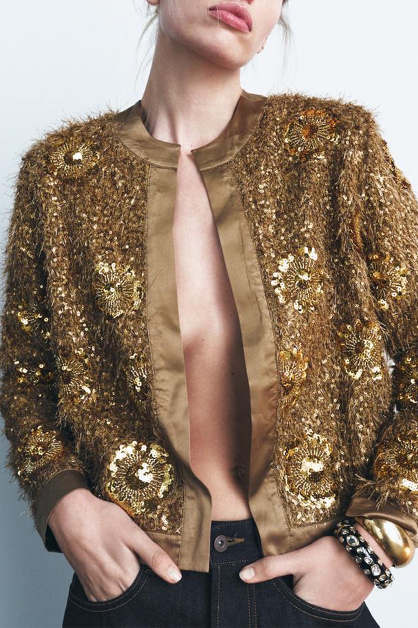 Sequinned Knit Cardigan