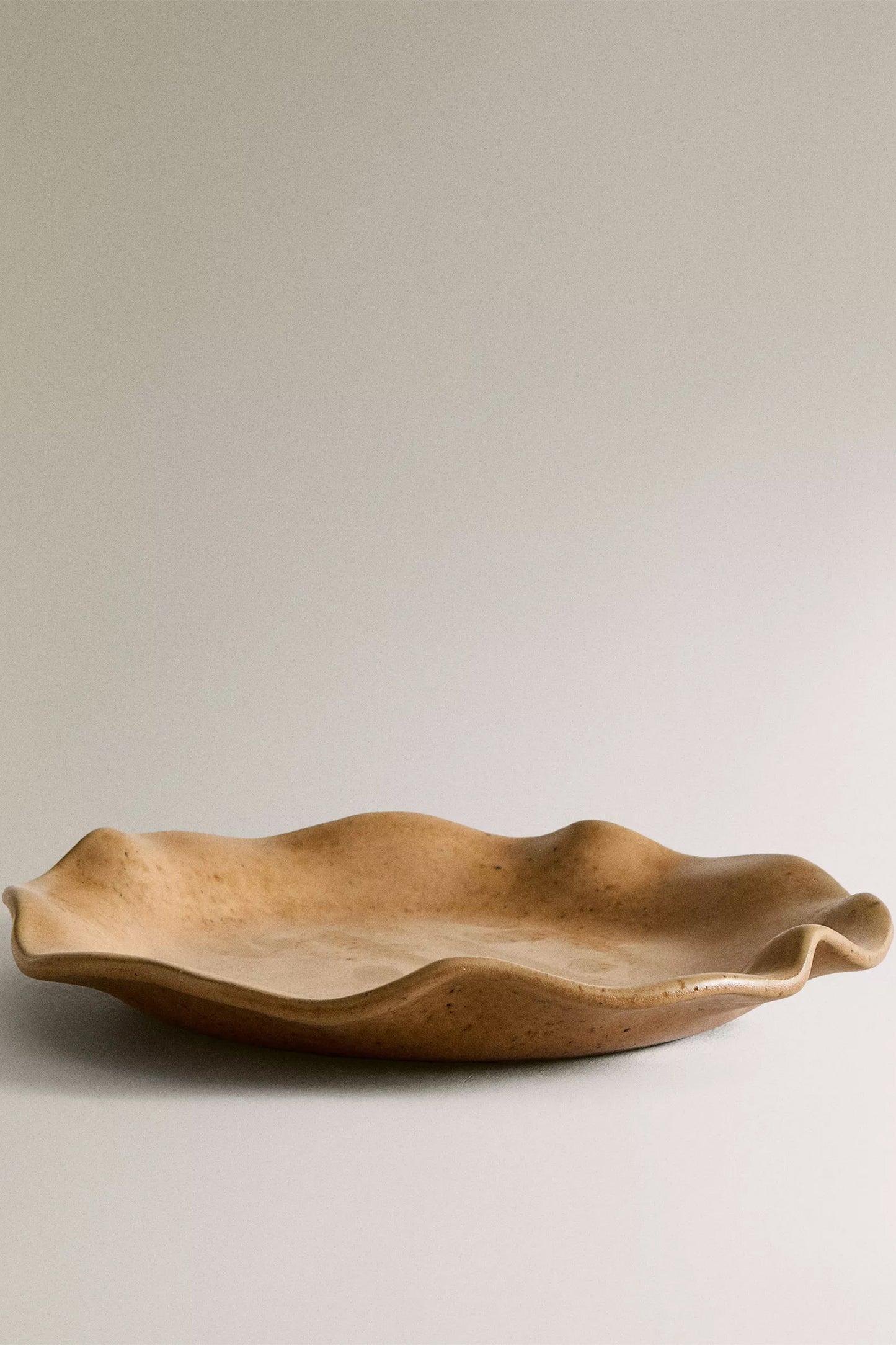 Terracotta Dessert Plate With Wavy Design