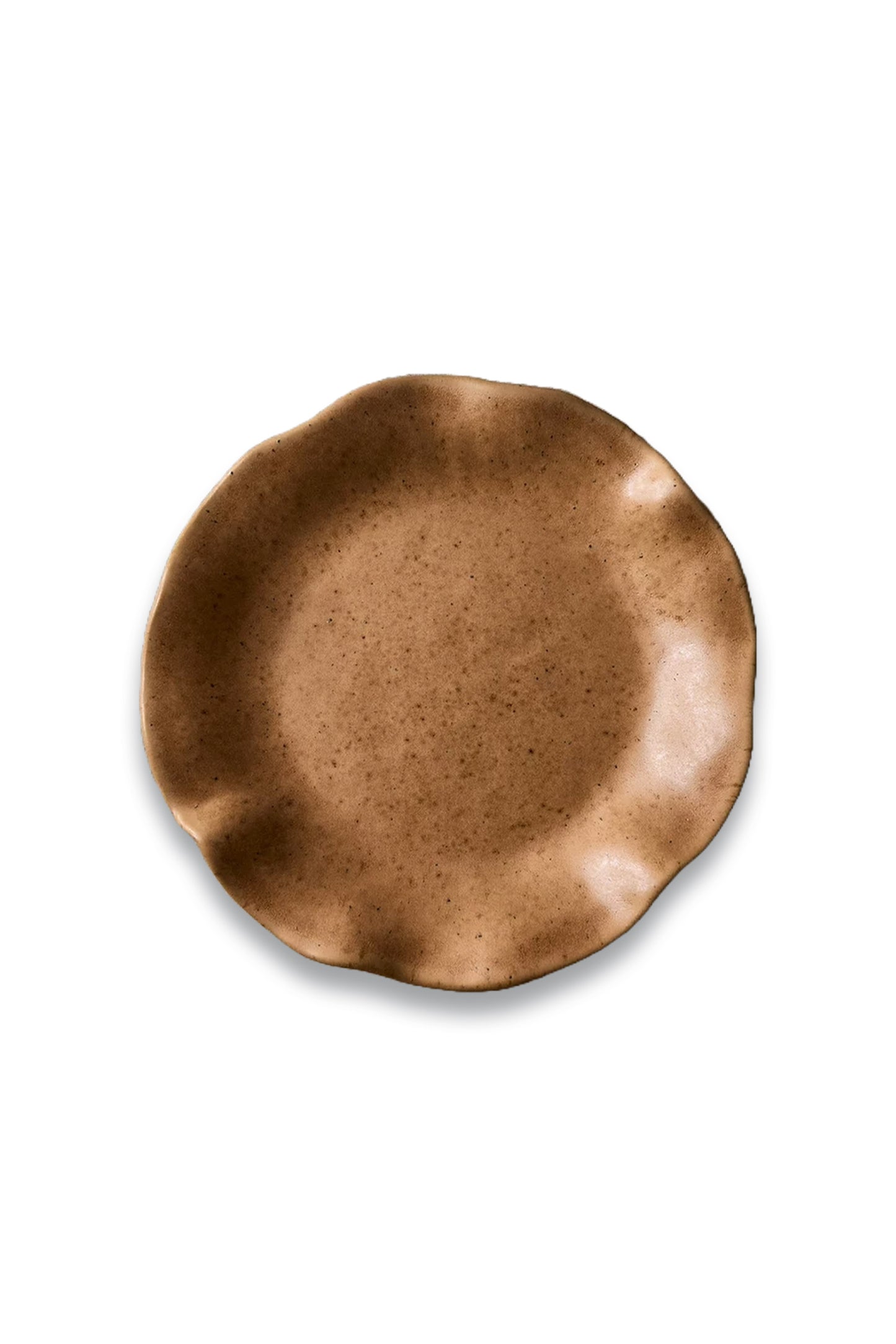 Terracotta Dessert Plate With Wavy Design
