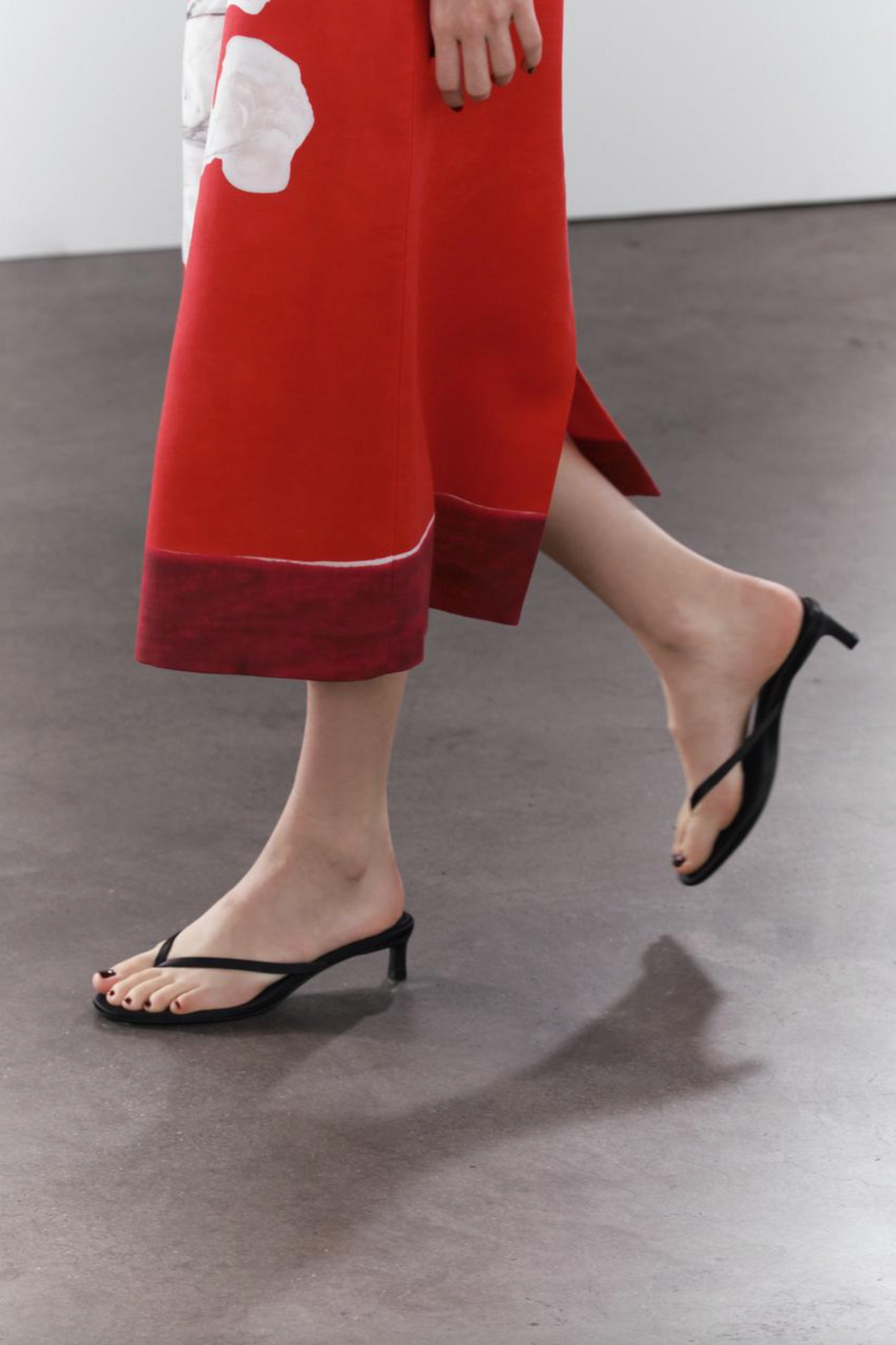 Black Kitten Heel Sandals