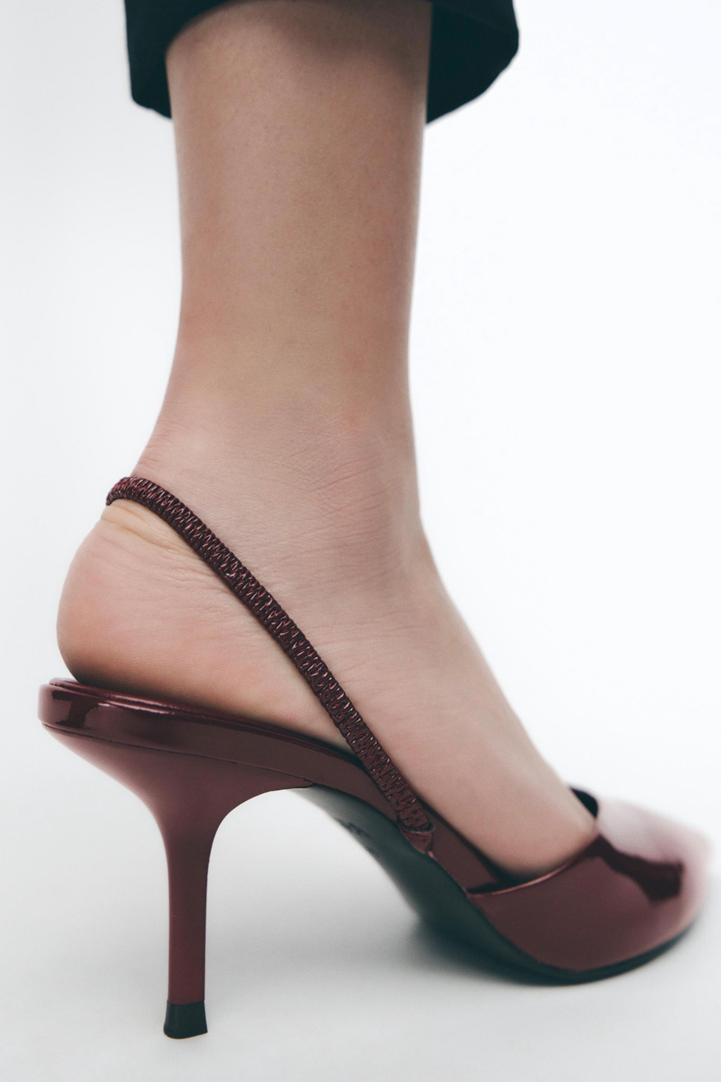 Patent-Effect Slingback Shoes