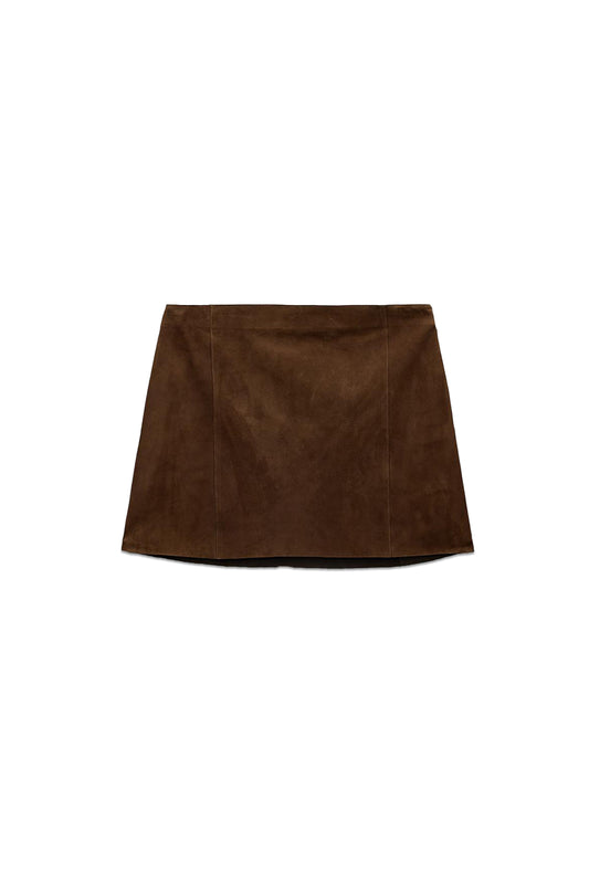 Short Suede Leather Skirt