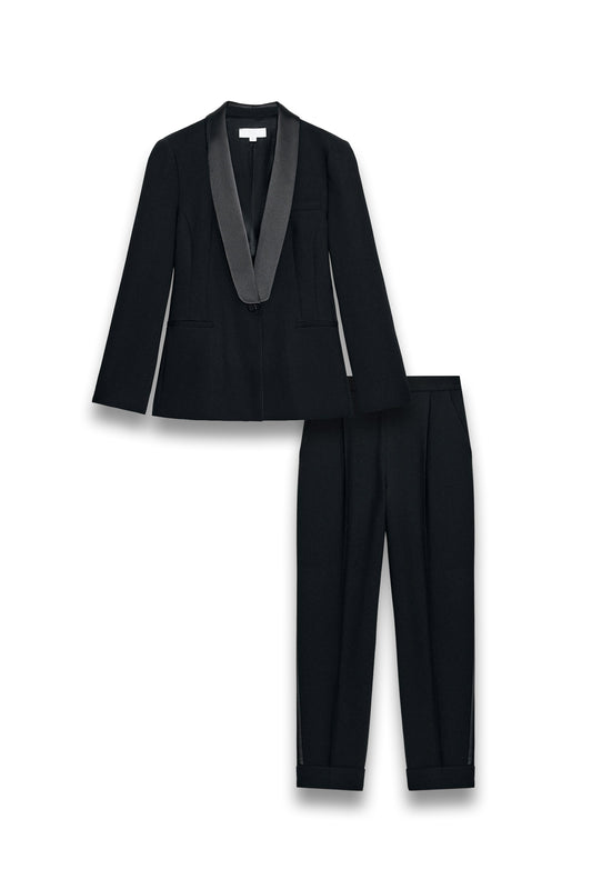Tailored Tuxedo Blazer and Trousers