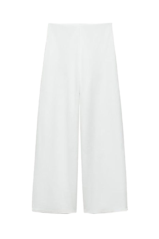 Soft Piqué Wide-Leg Trousers
