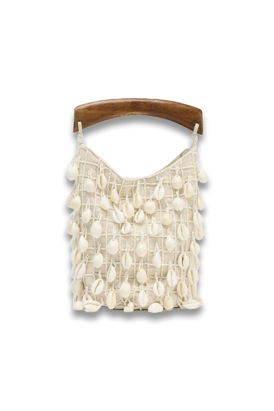 Beaded Fabric Bucket Bag