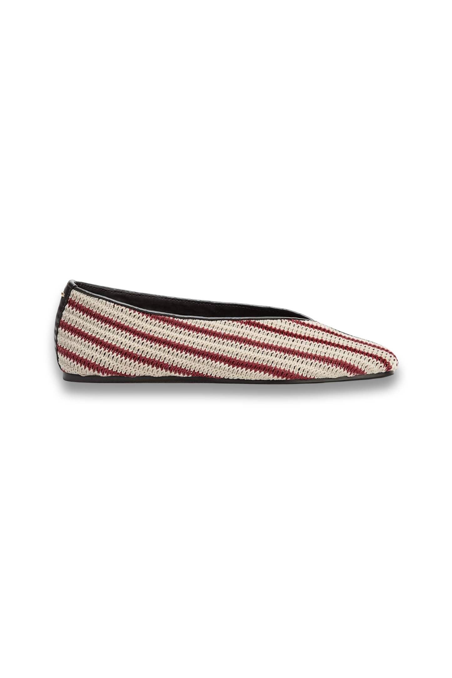 Striped Fabric Ballet Flats