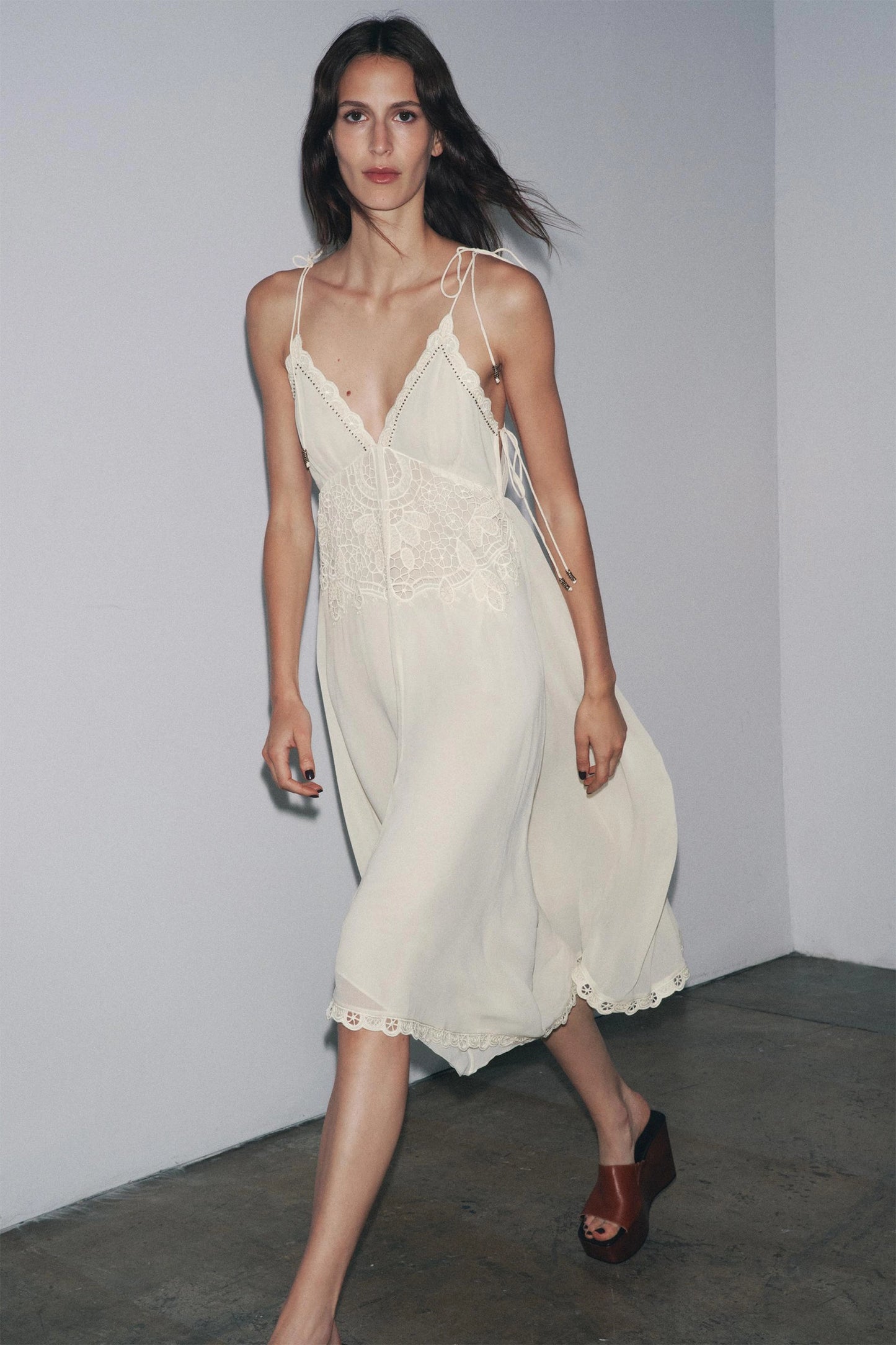ZW Collection Asymmetric Crochet Dress