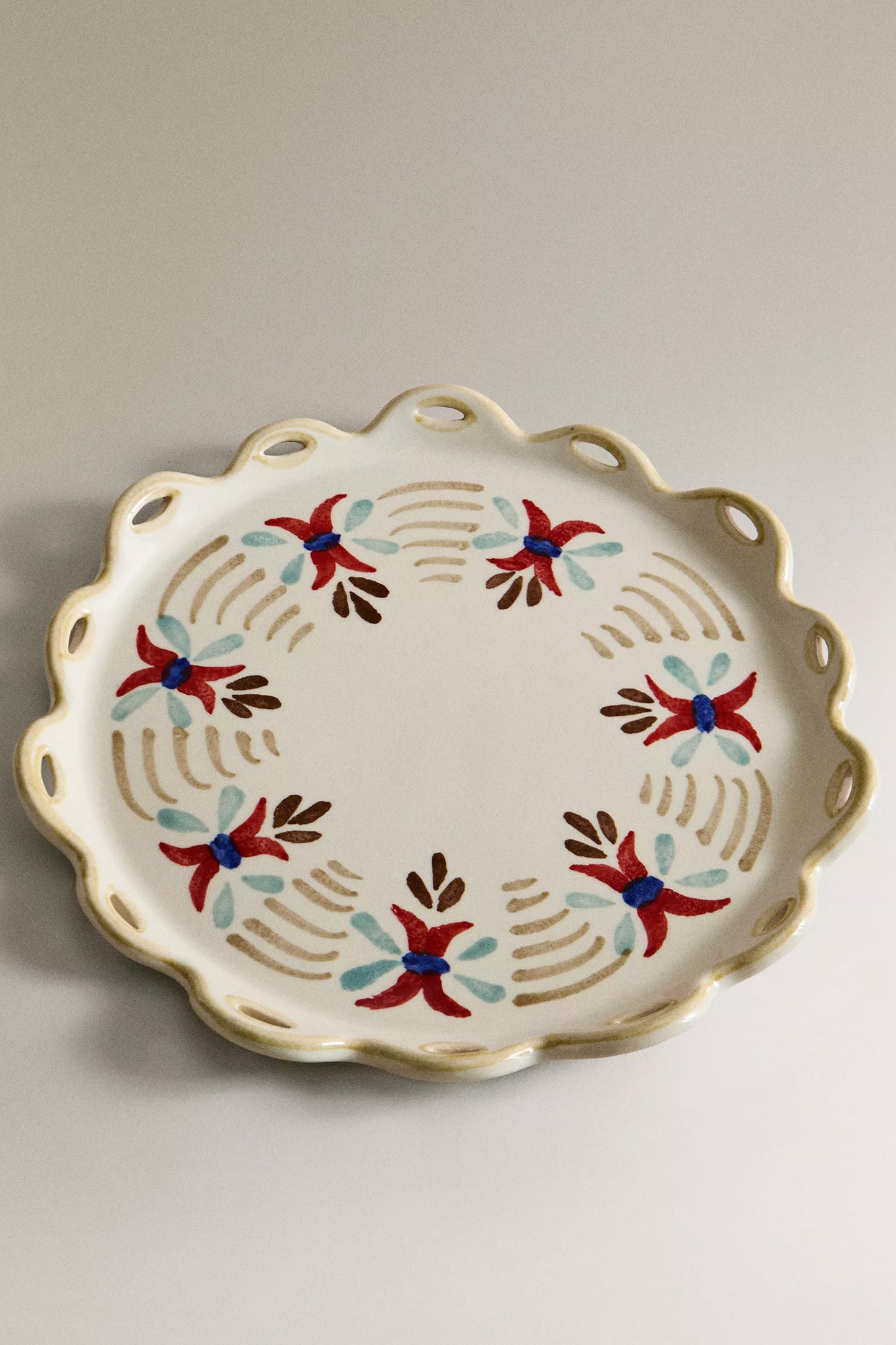 Floral Ceramic Dessert Plate