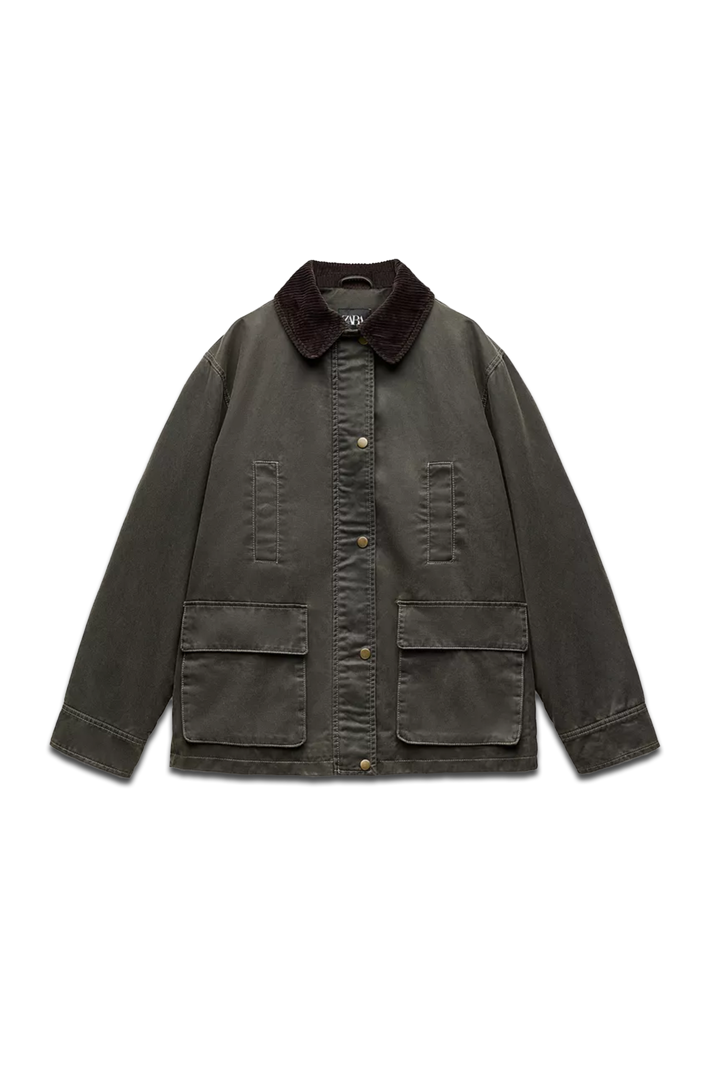 Waxed Jacket With Corduroy