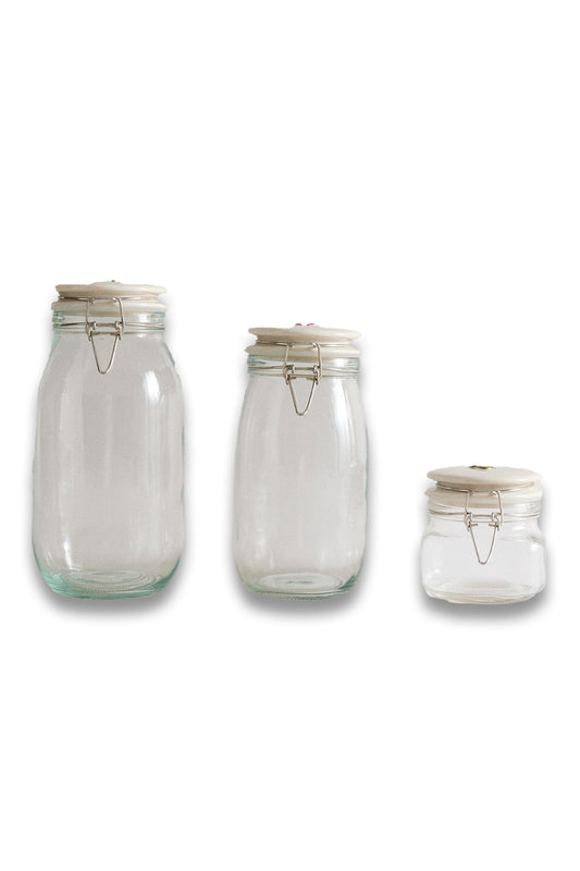 Glass Kitchen Jar With Ceramic Lid