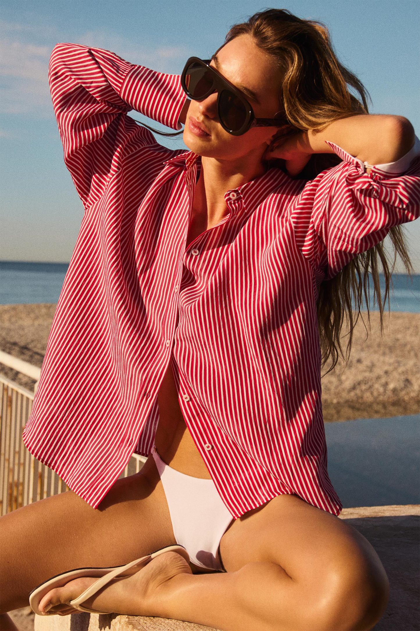 Striped Shirt with Contrast Cuffs