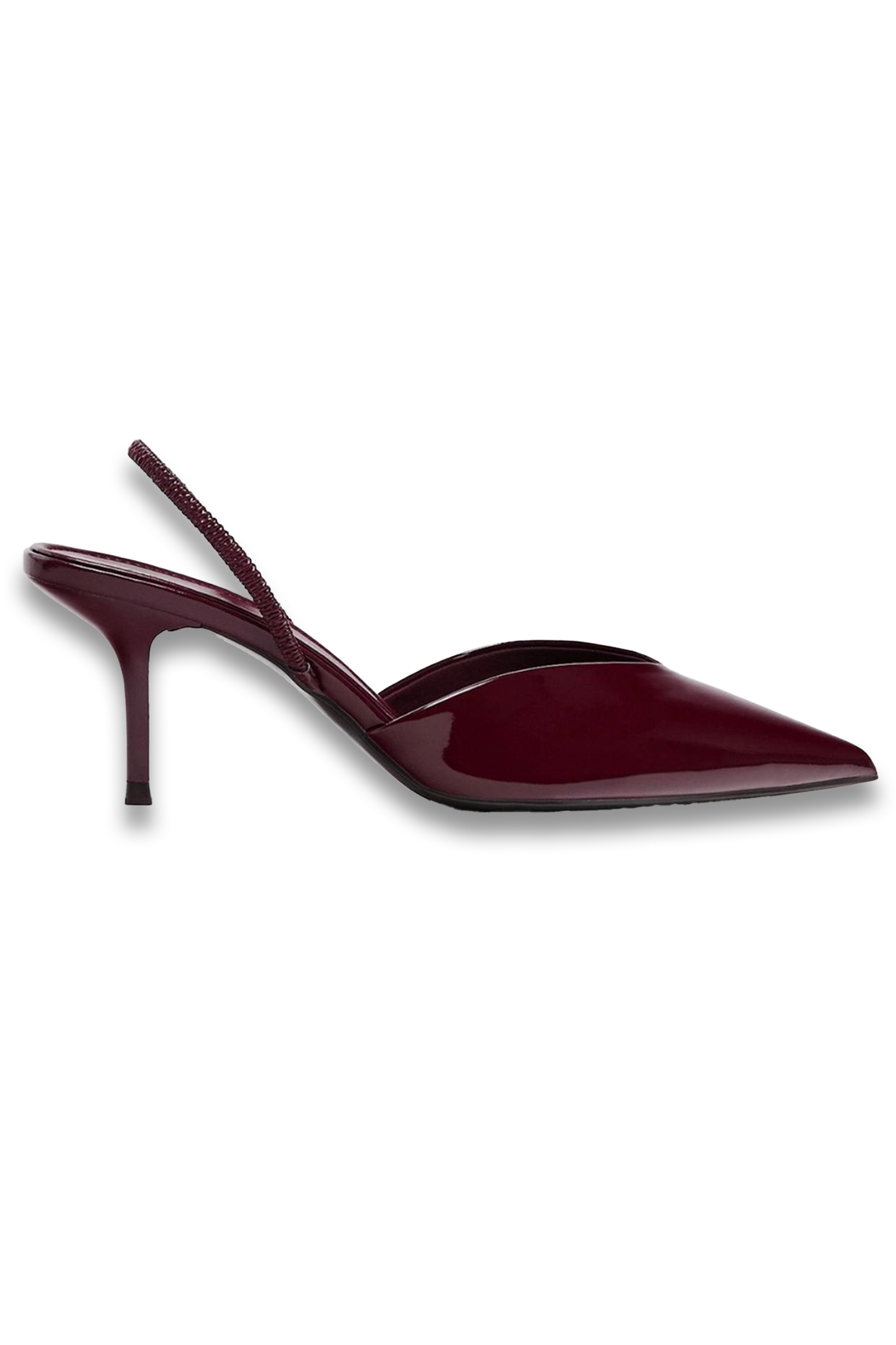 Patent-Effect Slingback Shoes