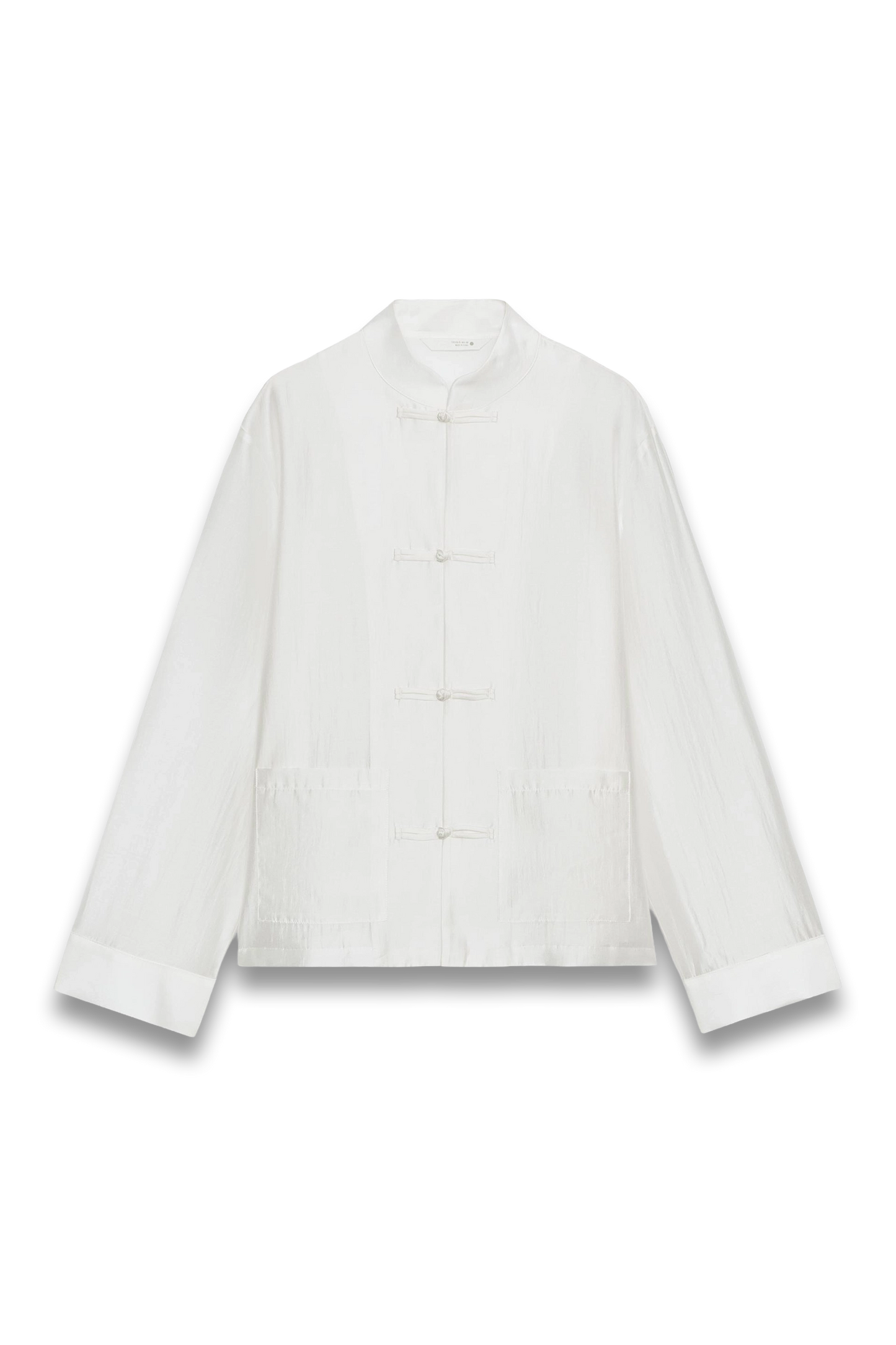 ZW Collection Satin Shirt With Fireman Clasps