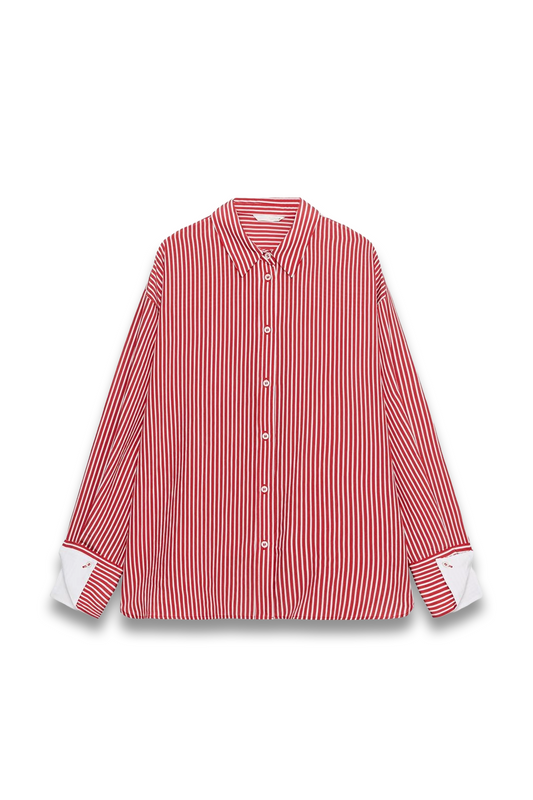 Striped Shirt with Contrast Cuffs