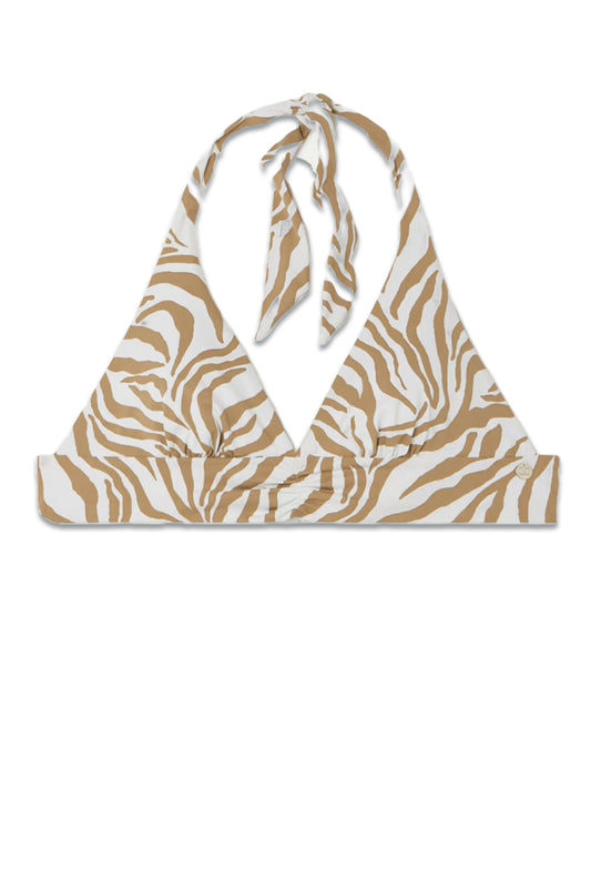 Beachwear Alberta Zebra-print Triangle Halterneck Bikini Top