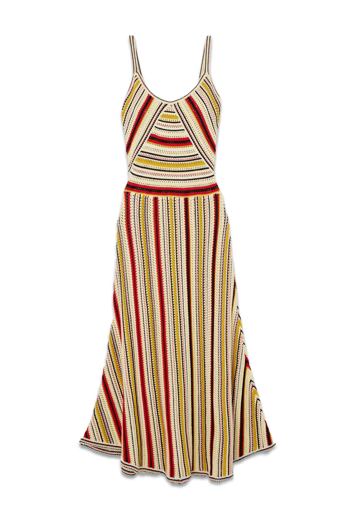 Vitali Striped Crochet-Knit Cotton Maxi Dress