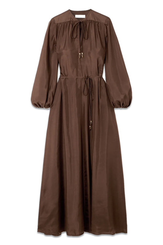 + NET SUSTAIN August Belted Organic Silk Midi Dress