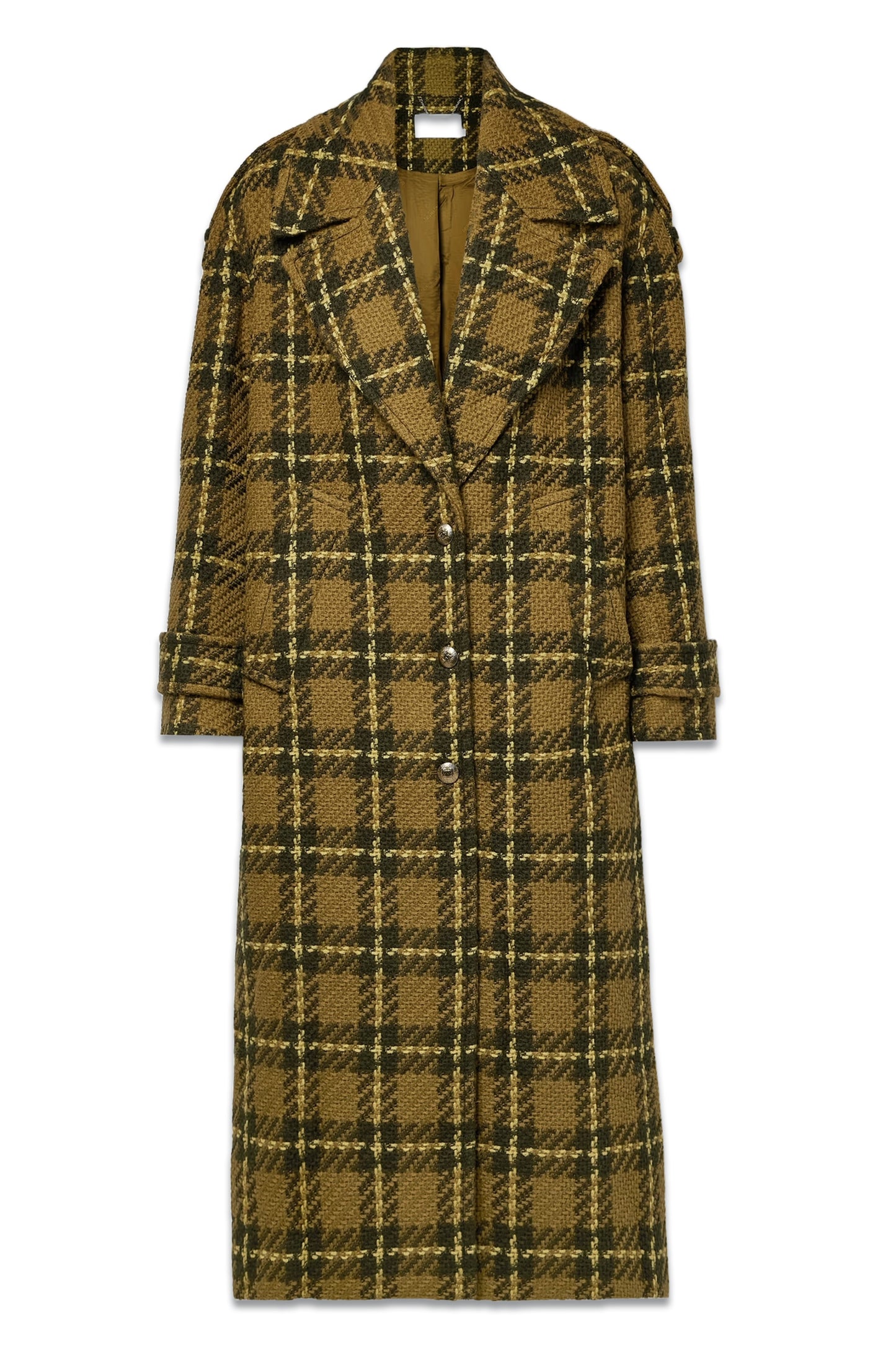Checked Wool-tweed Coat