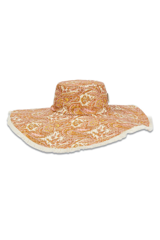 Paisley Linen Sun Hat
