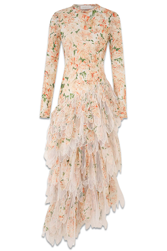 Natura Feather Midi Dress