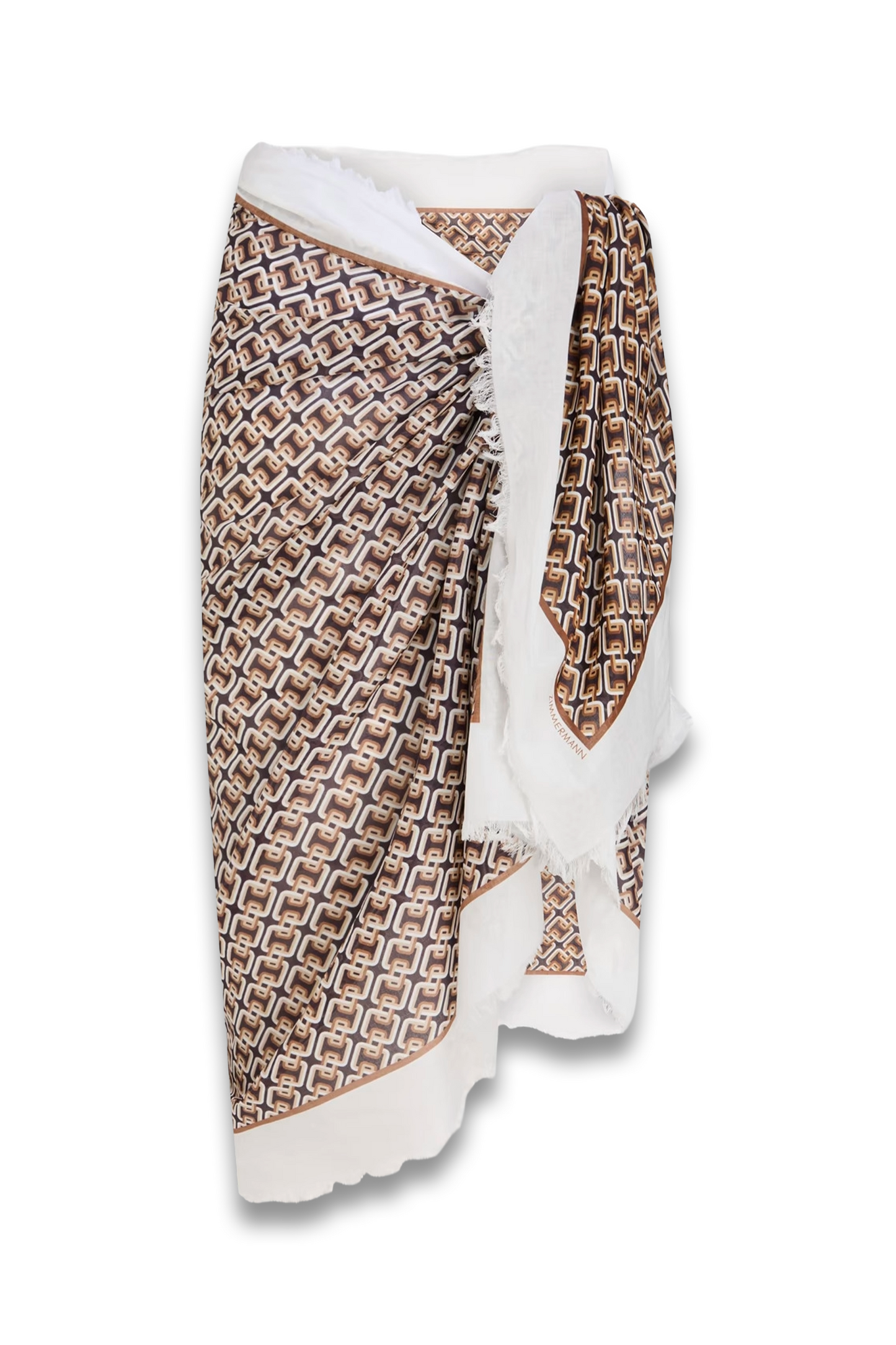 Frayed Printed Cotton-gauze Pareo