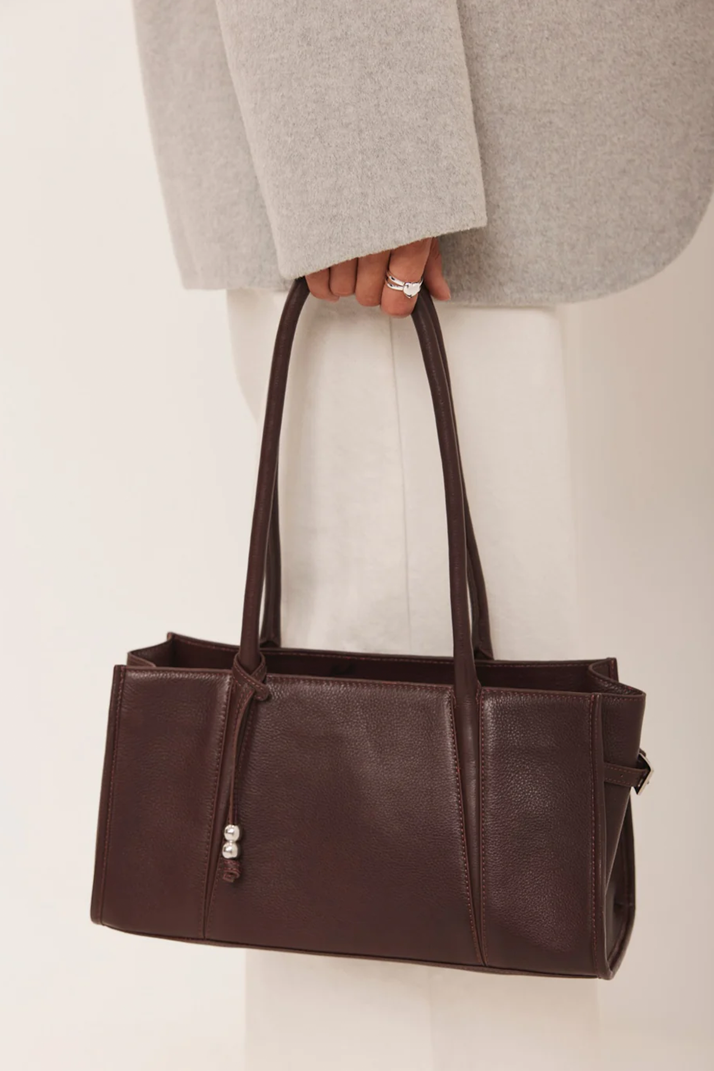 Zita Burgundy Leather Shoulder Bag