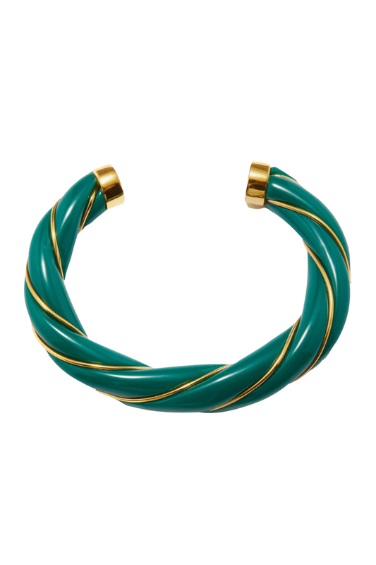 Diana Resin & Gold-Plated Twisted Cuff