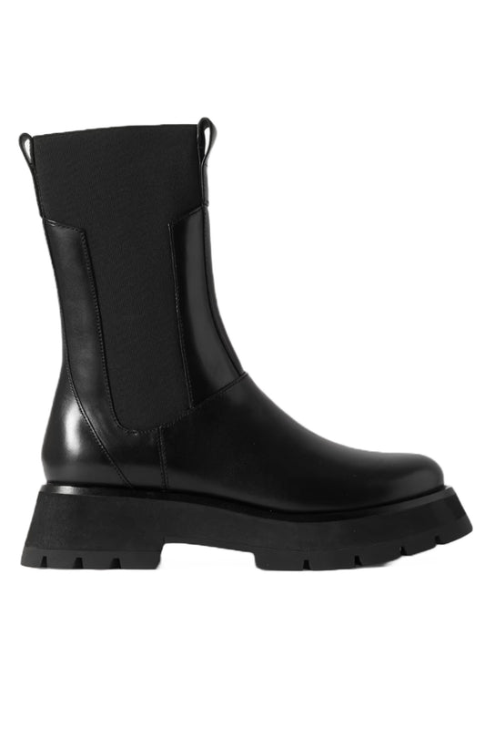 Kate Leather Chelsea Black Combat Boots