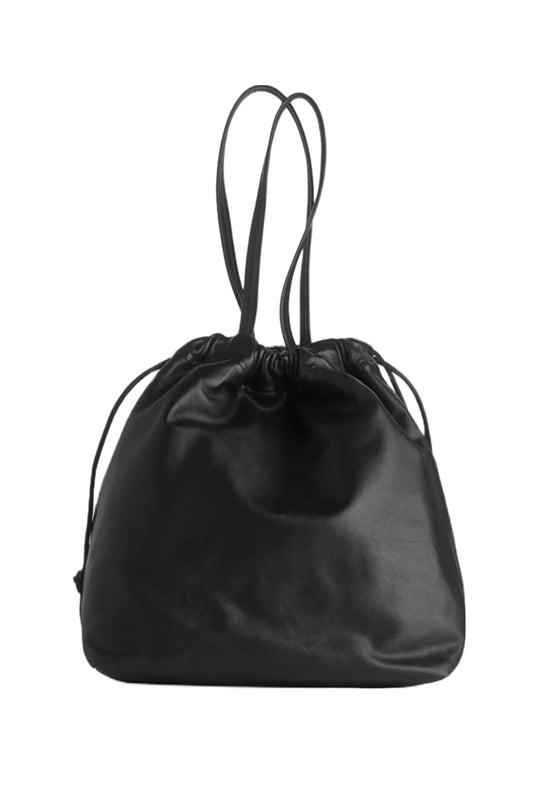 Leather Drawstring Tote Bag