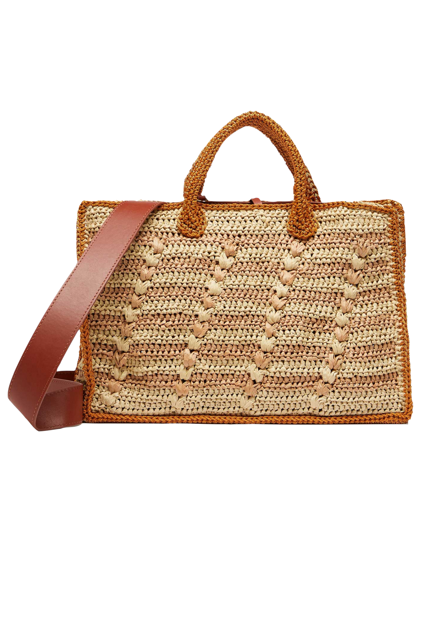 Terra Two Toned Raffia Tote Bag