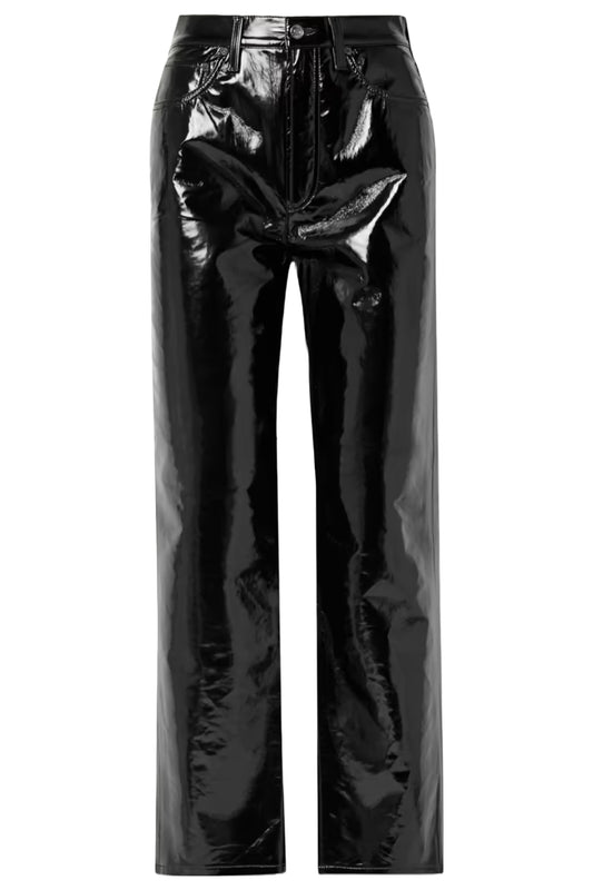 '90s Pinch Waist Recycled Patent Leather-blend Straight-leg Pants