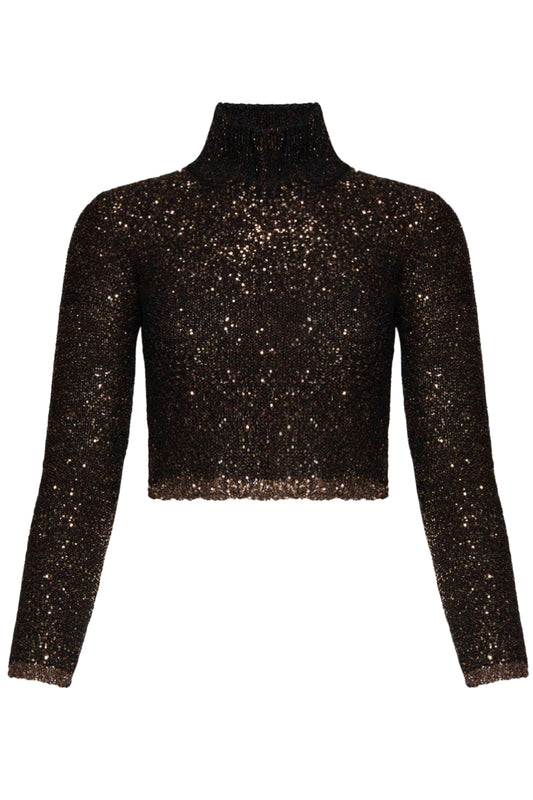 Melitta Roll-neck Sequinned-knit Sweater