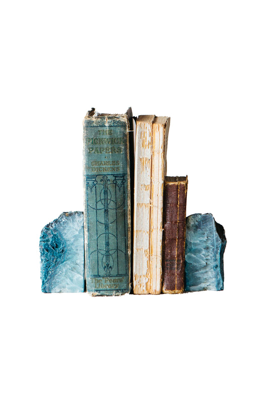 Blue Agate Bookends