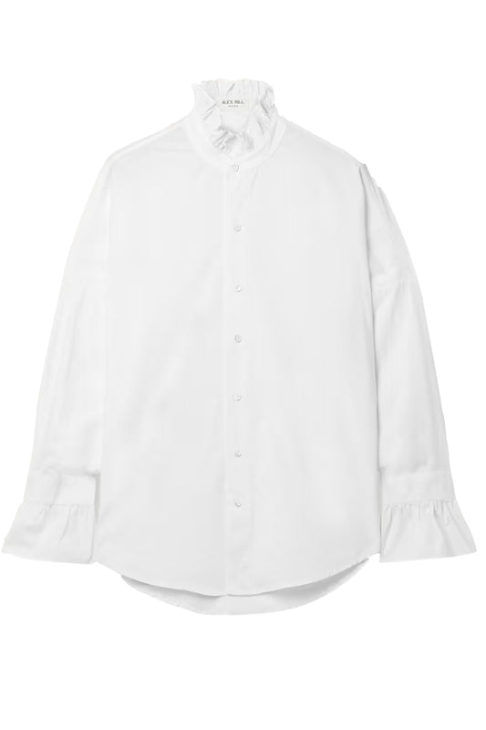 Ruffled Cotton-poplin Shirt