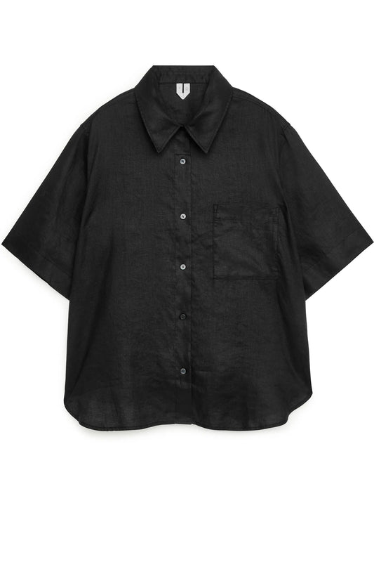 Short-Sleeved Linen Shirt
