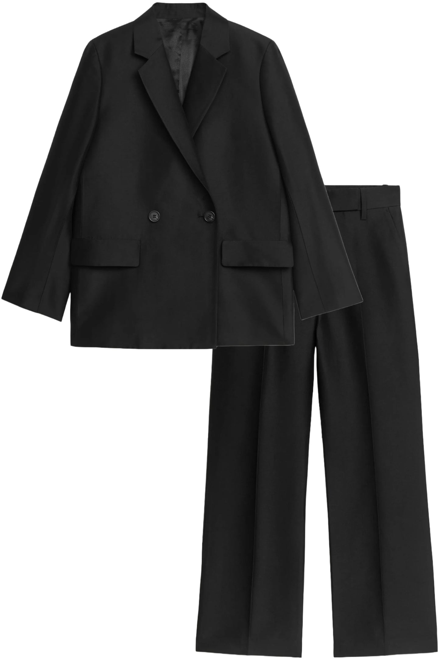 Double Breasted Satin Blazer And Trousers