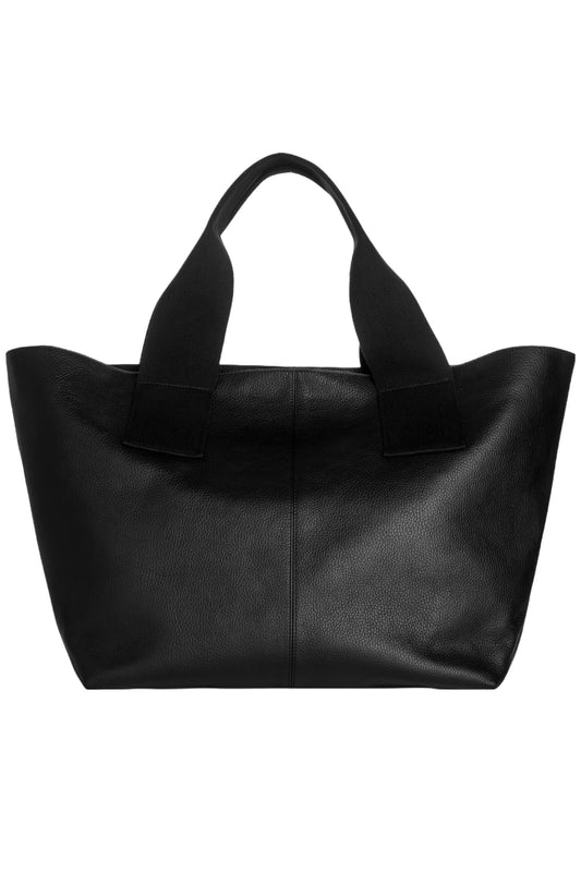 Leather Black Oversized Tote