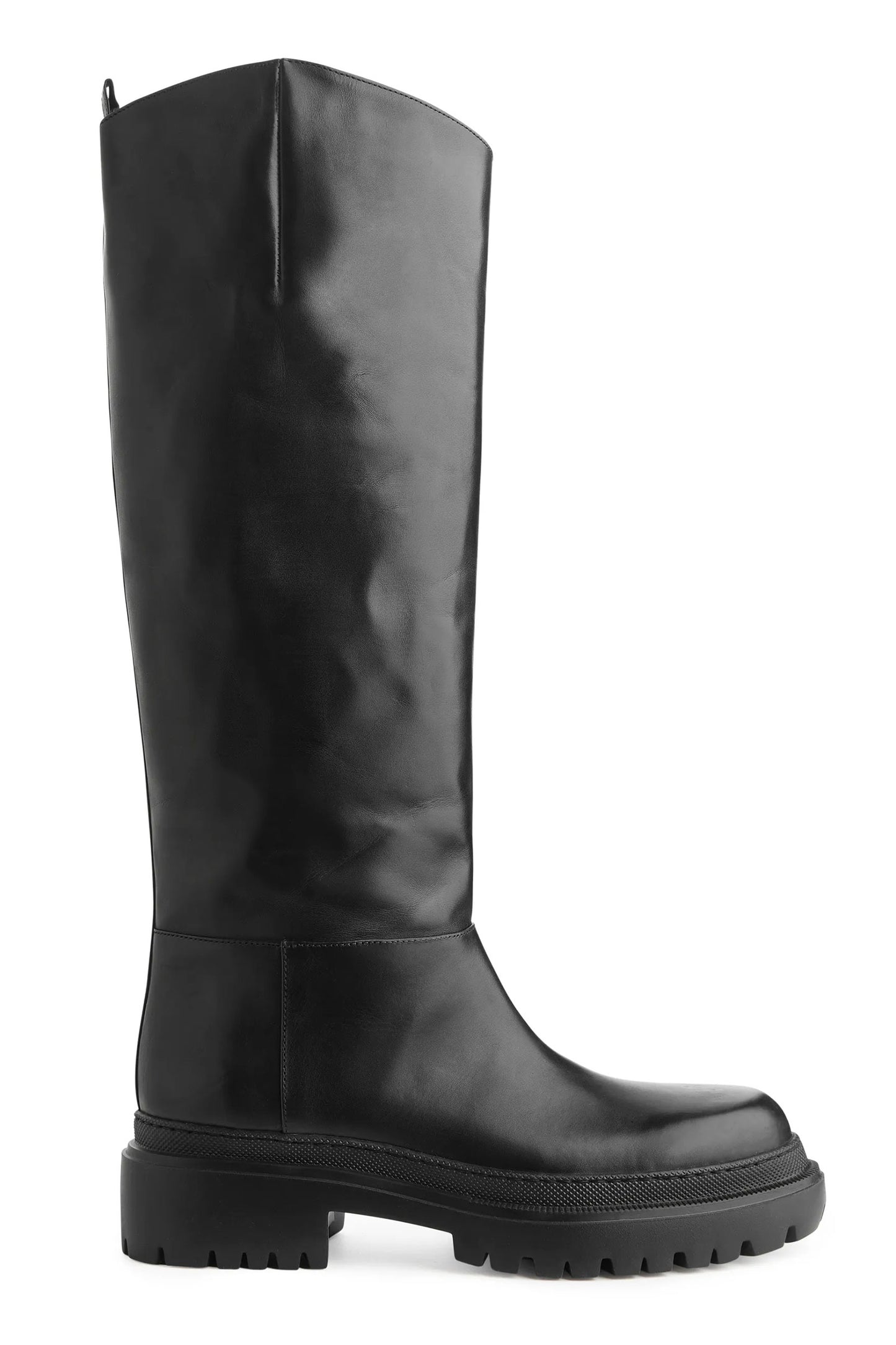 High-Shaft Chunky Leather Boots