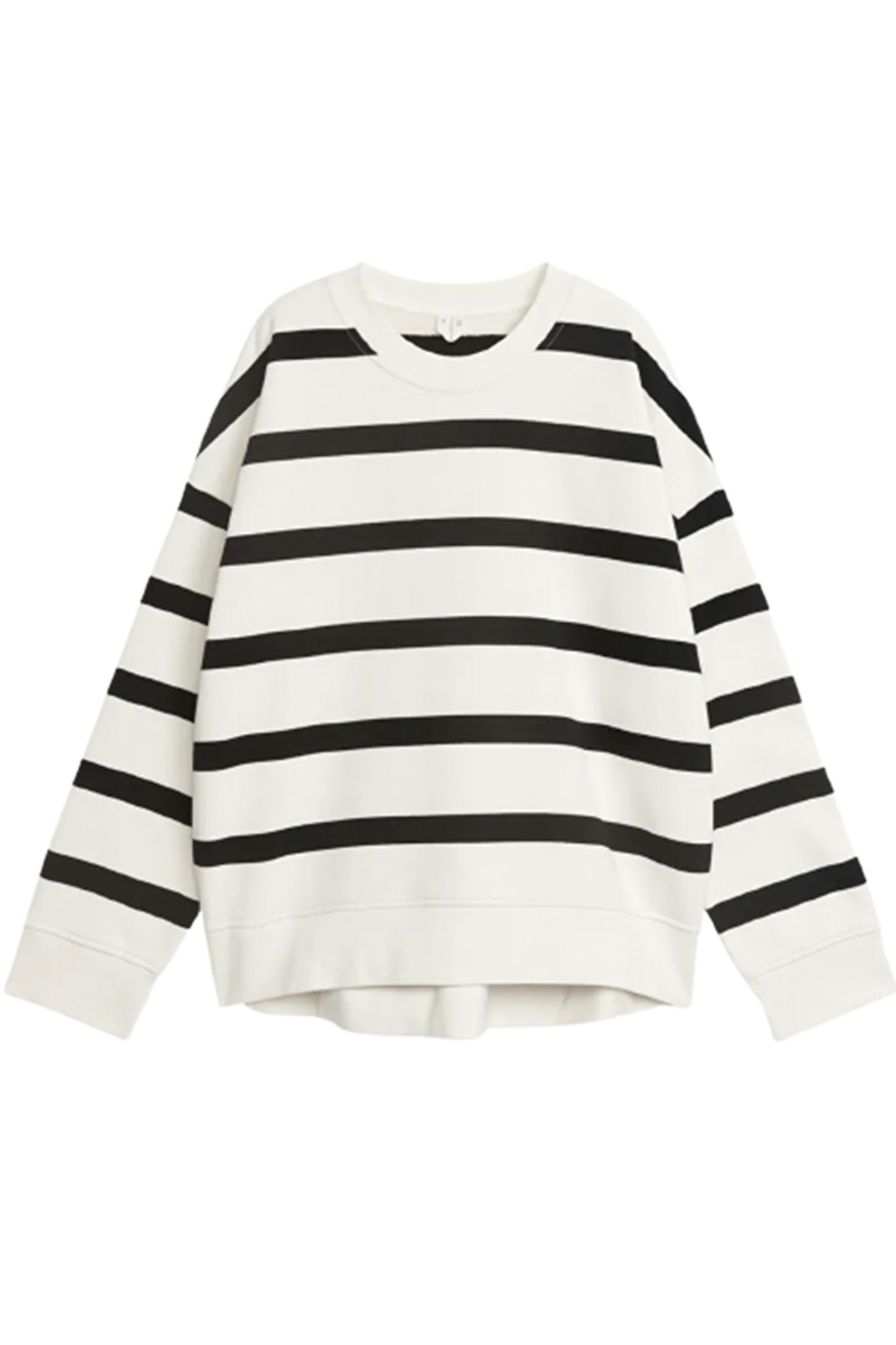 Oversized Off White And Black Stripe Sweatshirt