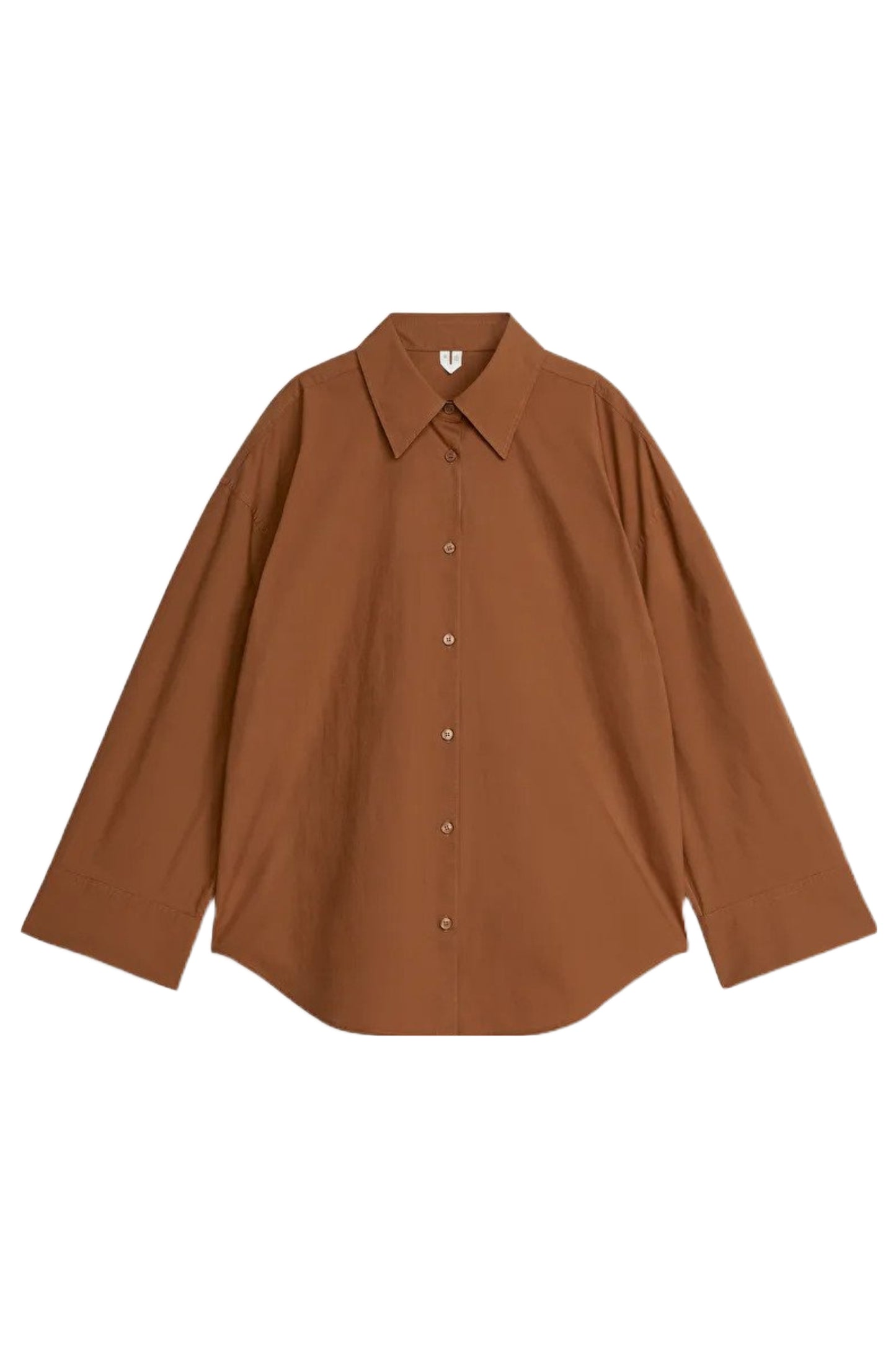 Relaxed Brown Poplin Shirt