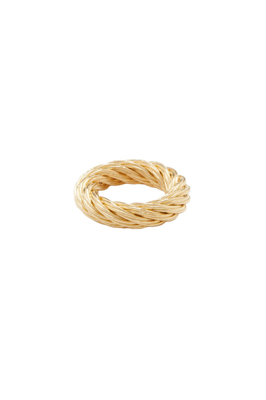 Rope-twist 18kt Gold-plated Sterling-silver Ring