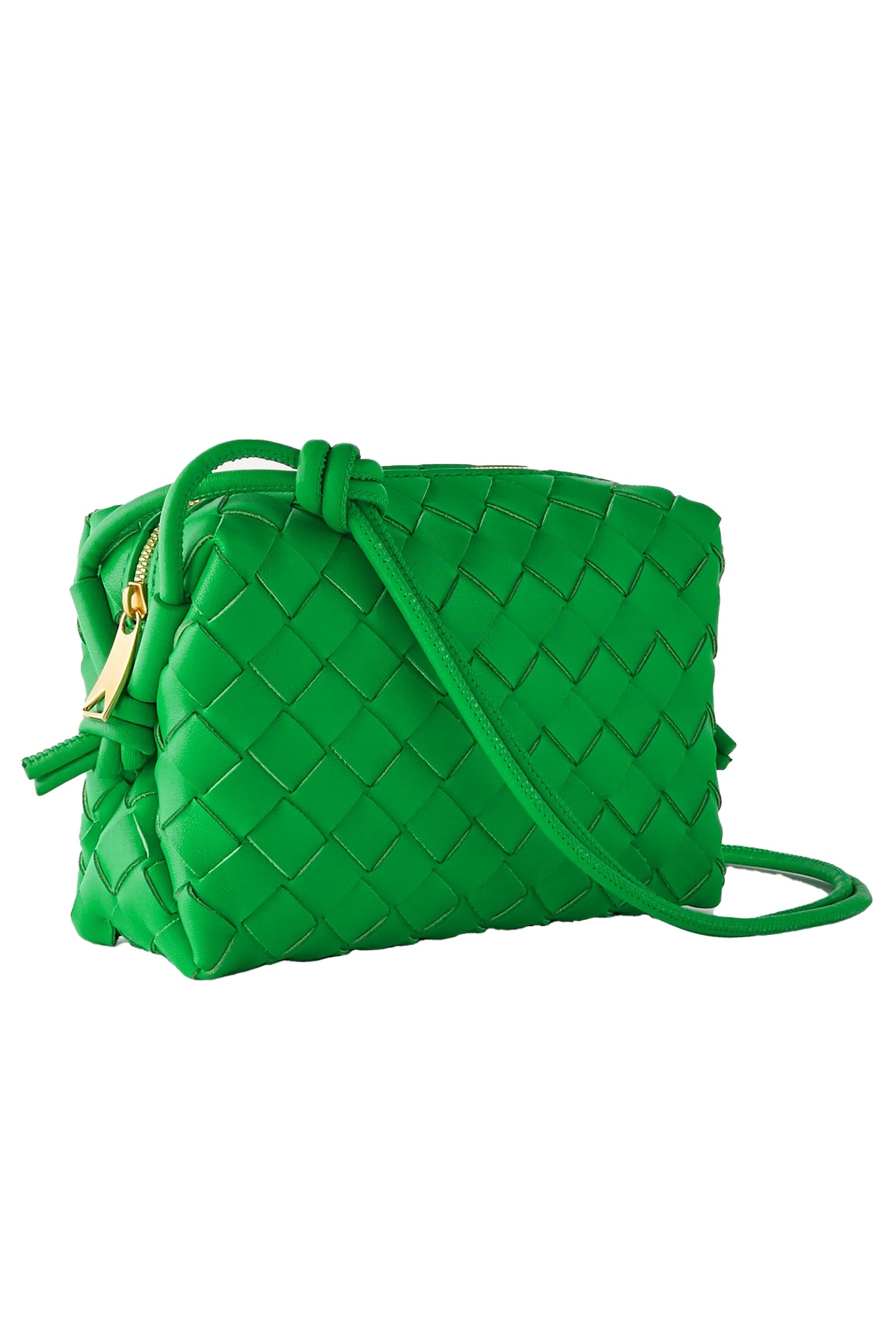 Loop Mini Intrecciato Leather Shoulder Bag Green