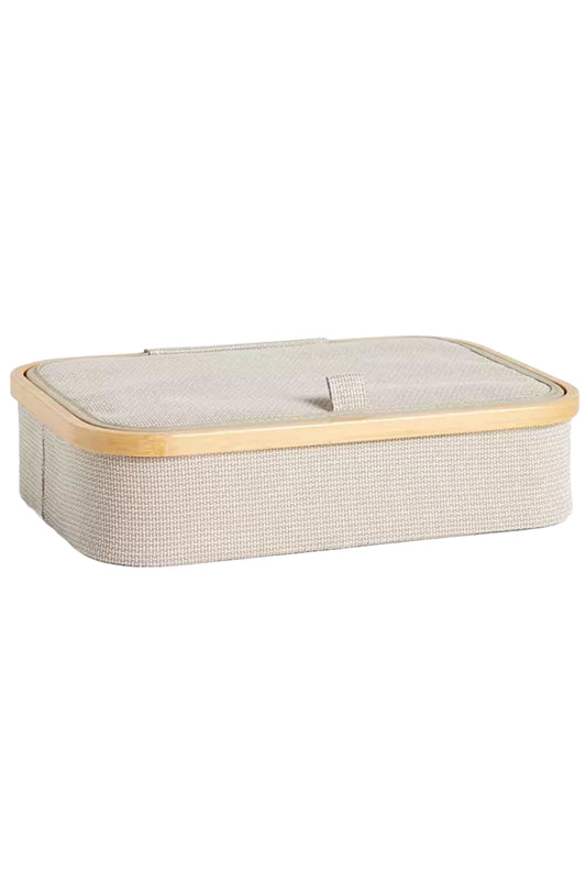 Bamboo Rim Divided Storage Basket