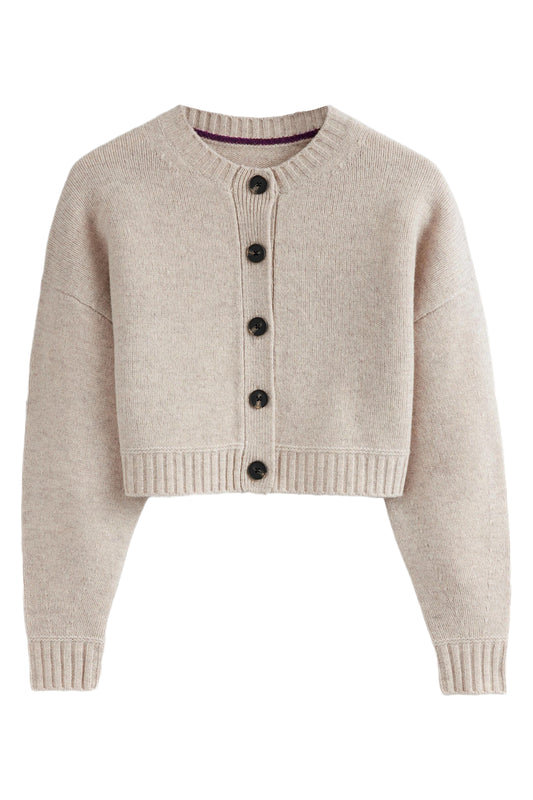 Brushed Wool Cropped Cardigan