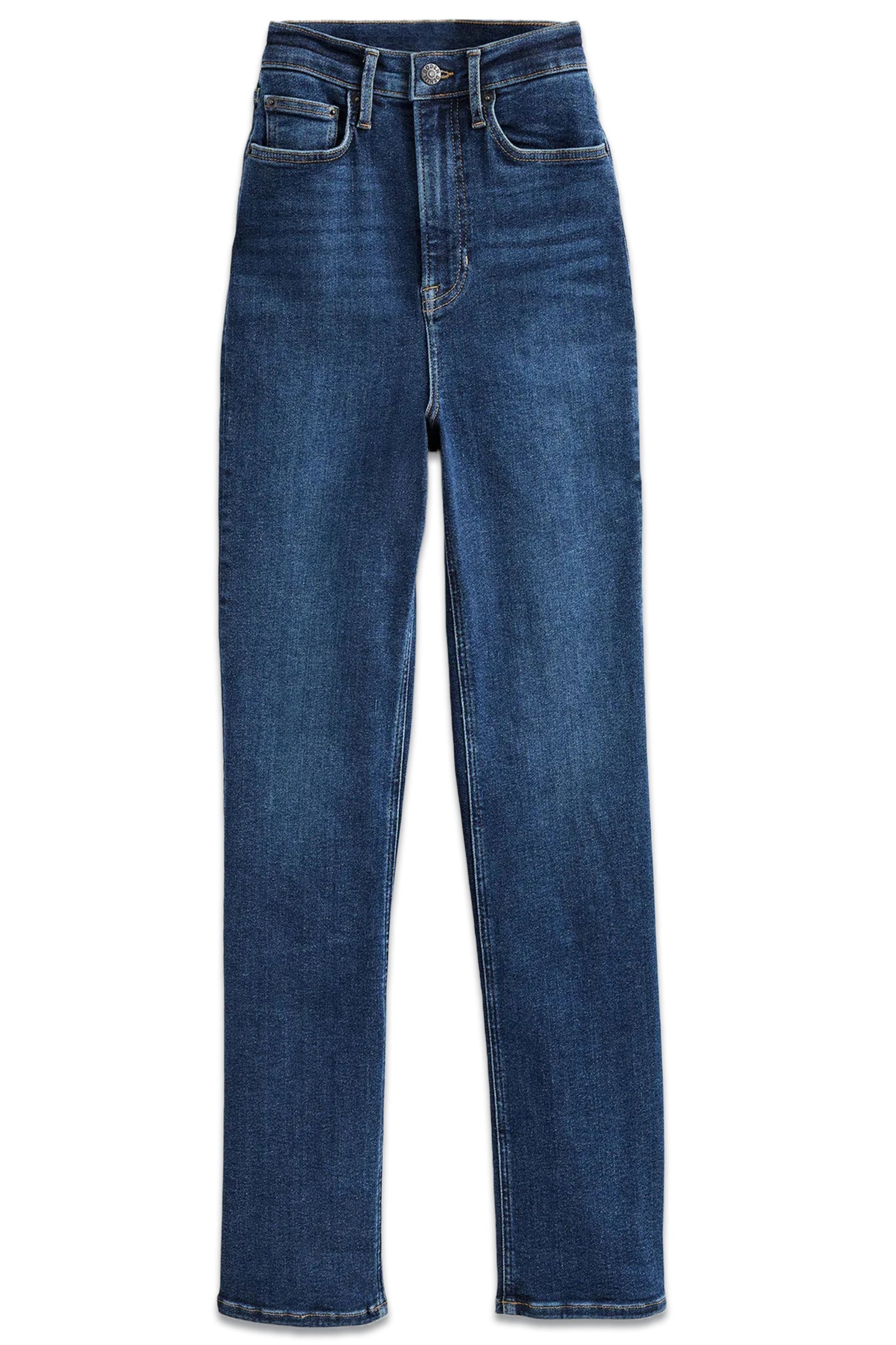 High Rise Indigo True Straight Jeans